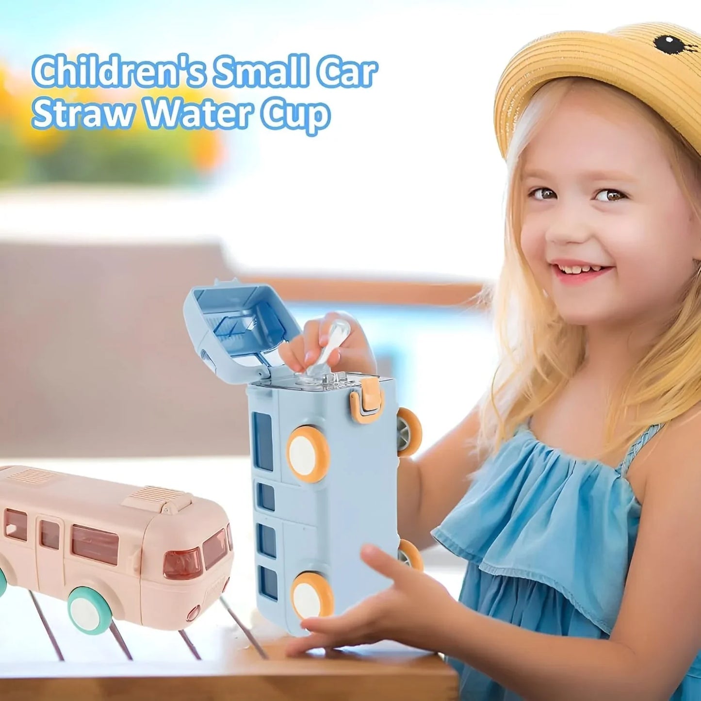 ESENT™| Kids Car Water Bottle With Straw